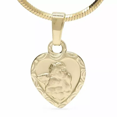 Hjärta ängel hängen i 14 karat guld