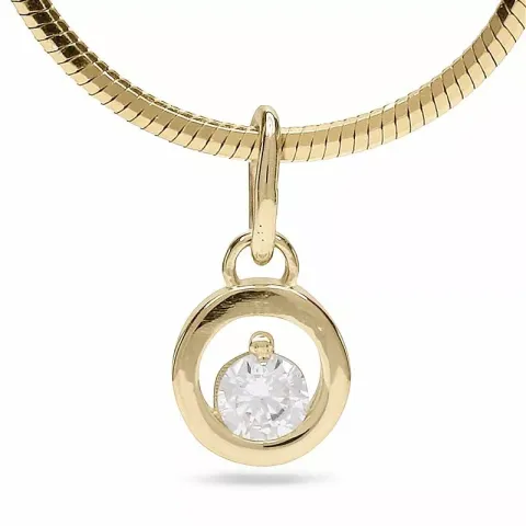 runt hängen i 14 karat guld