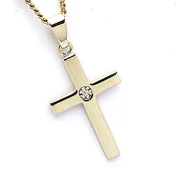 Kors hängen i 9 carat guld 0,007 ct