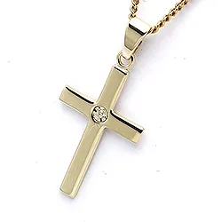 Kors hängen i 9 carat guld 0,007 ct