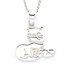 katter hängen i silver