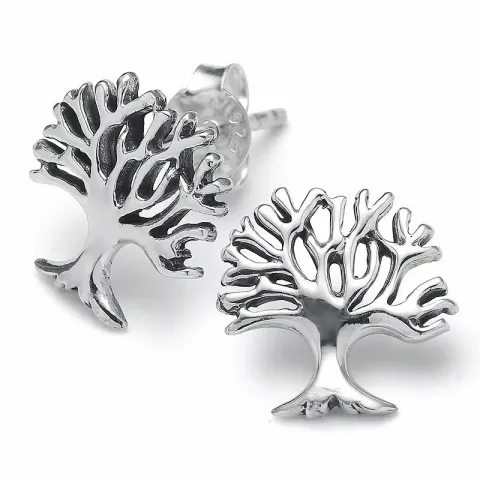 livets träd örhängestift i oxiderat sterlingsilver