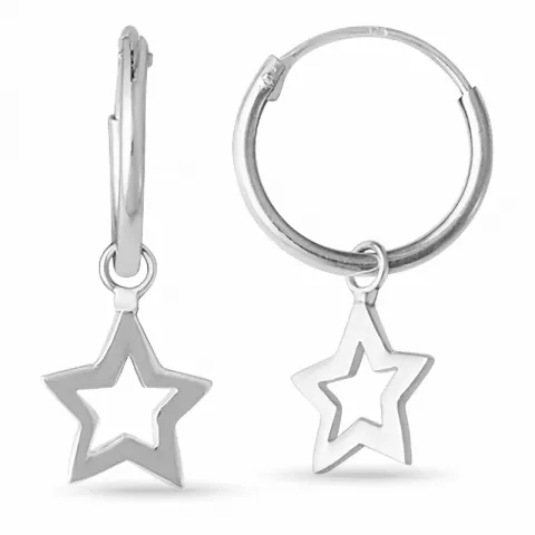 12 mm stjärna creoler örhängen i silver