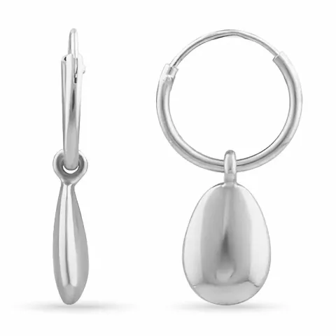 långa creoler örhängen i silver