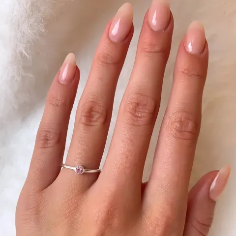 kristal ring i silver
