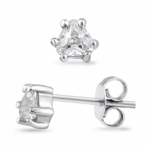 zirkon solitäreörhängestift i silver