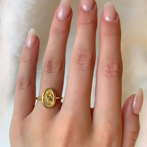 oval ring i förgyllt silver