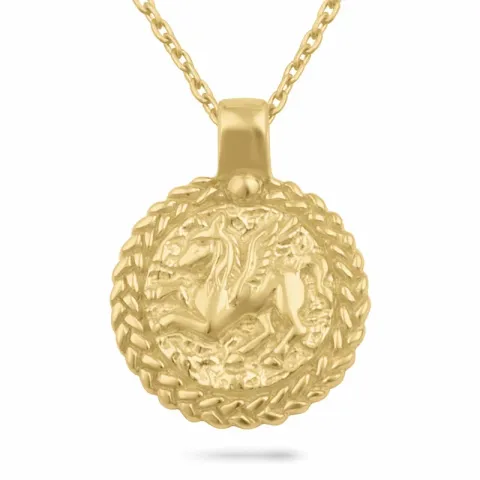 runt halsband i förgyllt silver med hängen i förgyllt silver