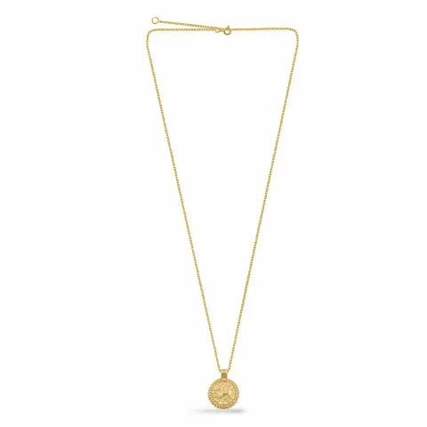 runt halsband i förgyllt silver med hängen i förgyllt silver