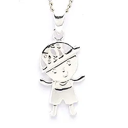 Pojke hängen i silver