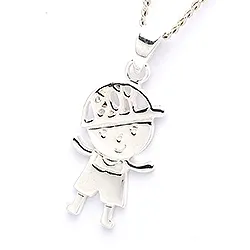 Pojke hängen i silver