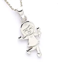 Flicka hängen i silver