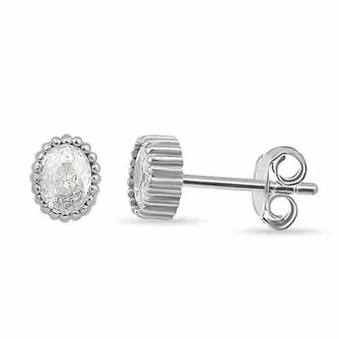 zirkon örhängestift i silver