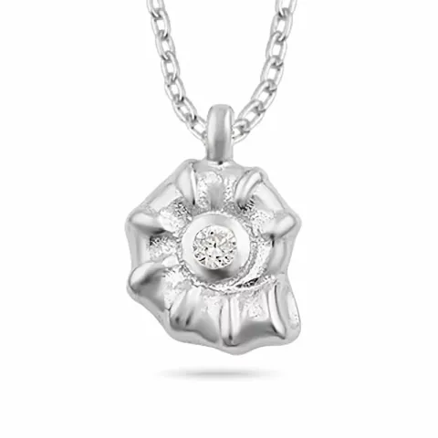 mussla zirkon halsband i silver