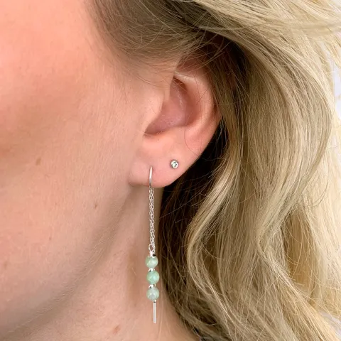 amazonit kedja örhängen i silver - Loom Stones