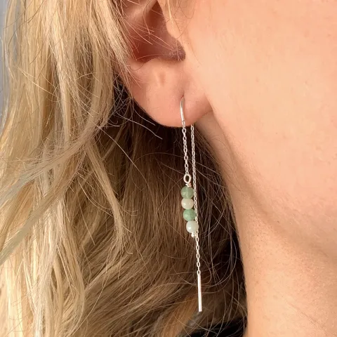 amazonit kedja örhängen i silver - Loom Stones