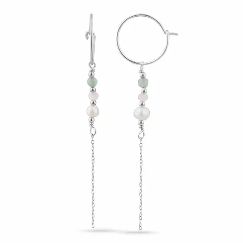 gröna agat kedja örhängen i silver - Loom Stones