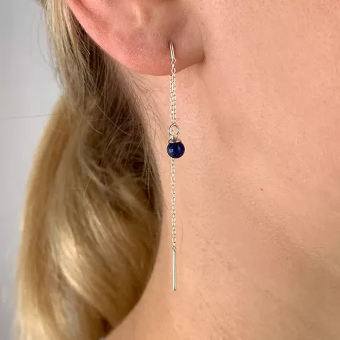 lapis lazuli kedja örhängen i silver