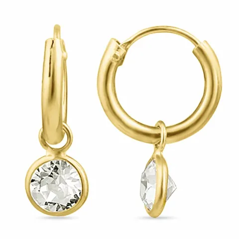 12 mm zirkon creol i förgyllt silver