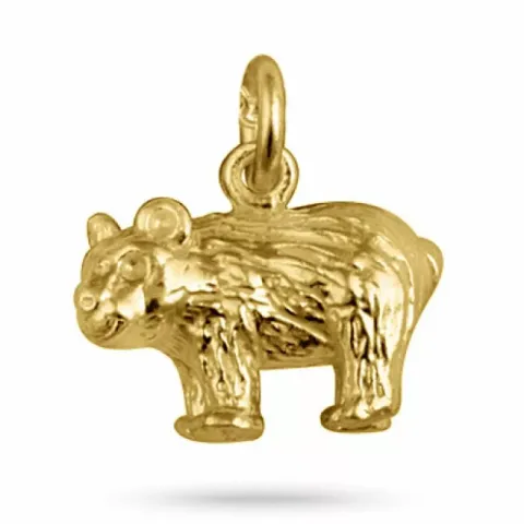 Nalle hängen i förgyllt silver