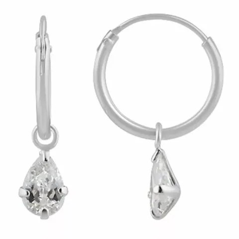 Långa droppe zirkon örhängen i silver