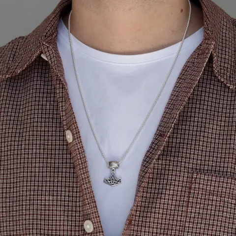 Tors hammare hängen i oxiderat sterlingsilver