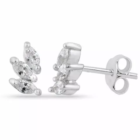 zirkon örhängestift i silver