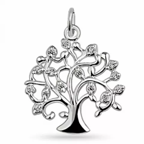 livets träd zirkon hängen i silver