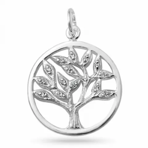 livets träd zirkon hängen i silver