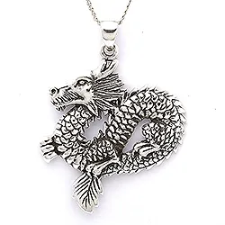 drake hängen i oxiderat sterlingsilver