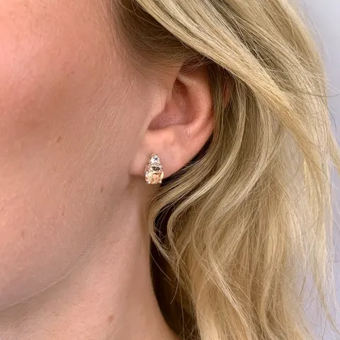 kristal örhängestift i silver