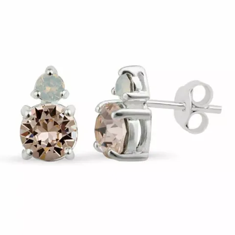 kristal örhängestift i silver