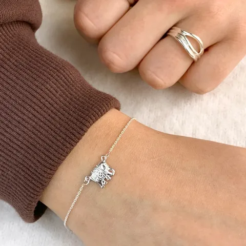 armband i silver med elefant i silver