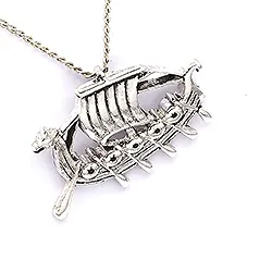 vikingaskepp hängen i oxiderat sterlingsilver