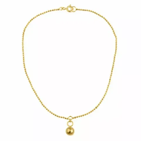 rund fotlänk  i förgyllt silver med hängen i förgyllt silver