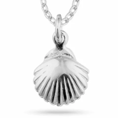 skal halsband i silver med hängen i silver