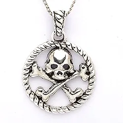 skull hängen i oxiderat sterlingsilver