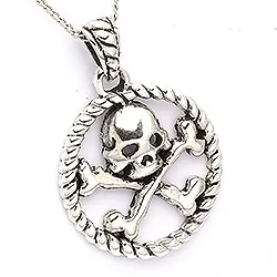 skull hängen i oxiderat sterlingsilver