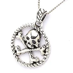 skull hängen i oxiderat sterlingsilver