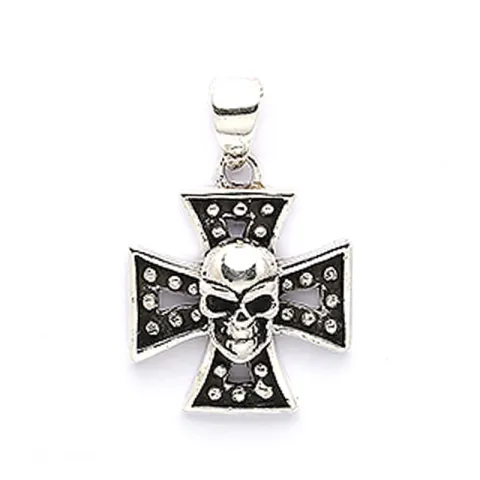 Skull hängen i oxiderat sterlingsilver