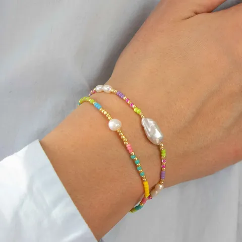 Hultquist Ingeborg armband i förgyllt silver multifärgat emalj