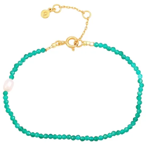 Hultquist Ruth grön armband i förgyllt silver