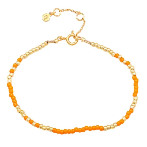 Hultquist Orange Mila orange pärla armband i förgyllt silver