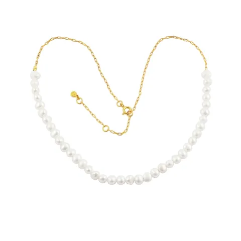 Hultquist pärla halsband i förgyllt silver