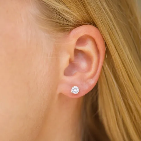 5 mm solitäreörhängestift i 9 karat guld med zirkon