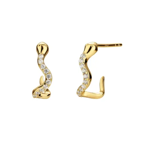 Nava Boa ormar örhängen i förgyllt silver vit zirkon