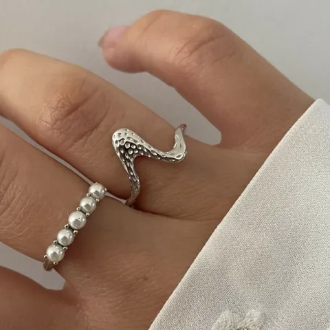 Nava Breena justerbar ring i silver