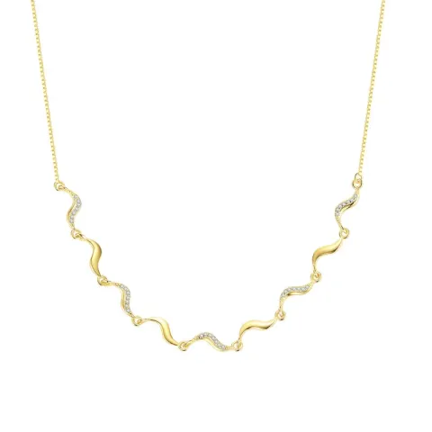 Nava Stella zirkon halsband i förgyllt silver