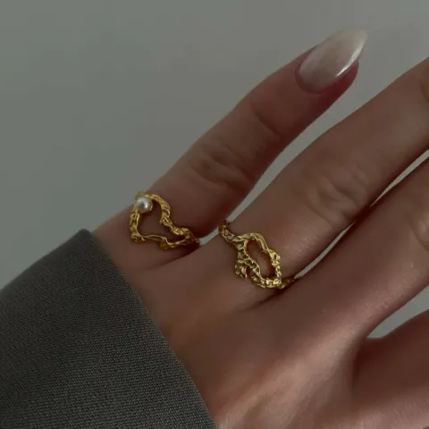 Nava Doris justerbar ring i förgyllt silver