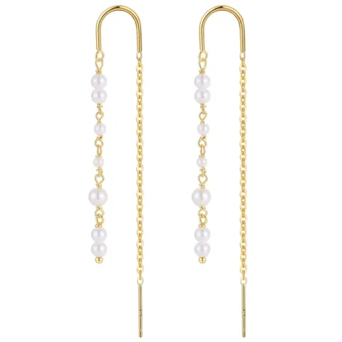 Nava Ekans pärla kedja örhängen i förgyllt silver